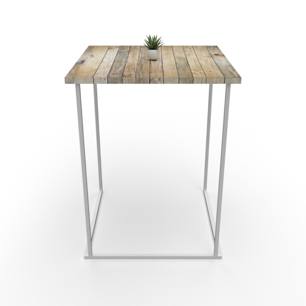 Mange-debout Quadra blanc - Bois recyclé – Image 2