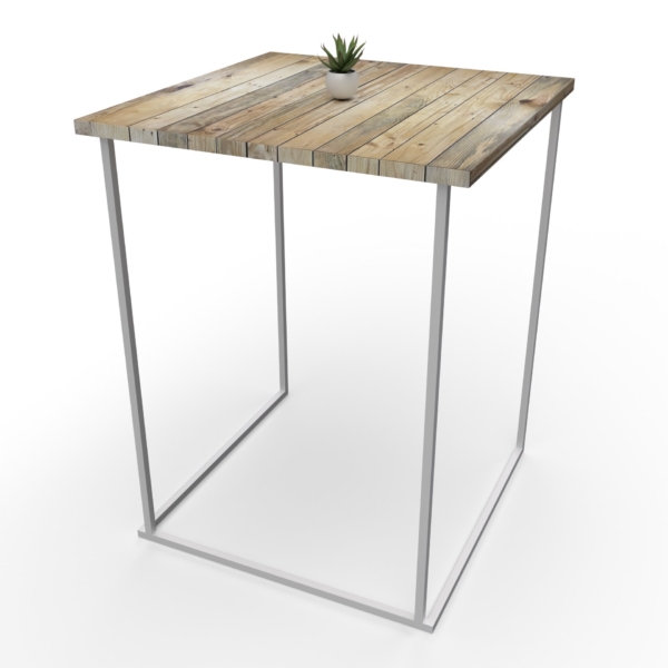 Mange-debout Quadra blanc - Bois recyclé