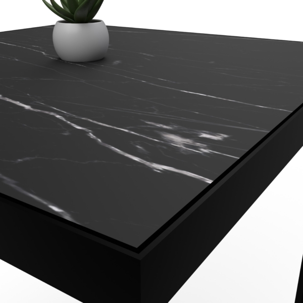 Table basse 120x60 QuadraX – Marbré noir – Image 3