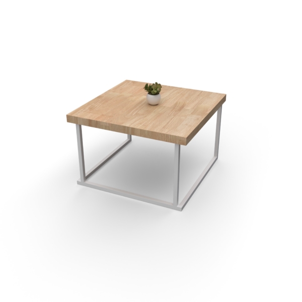 Table basse 60x60 Quadra blanc - Bois
