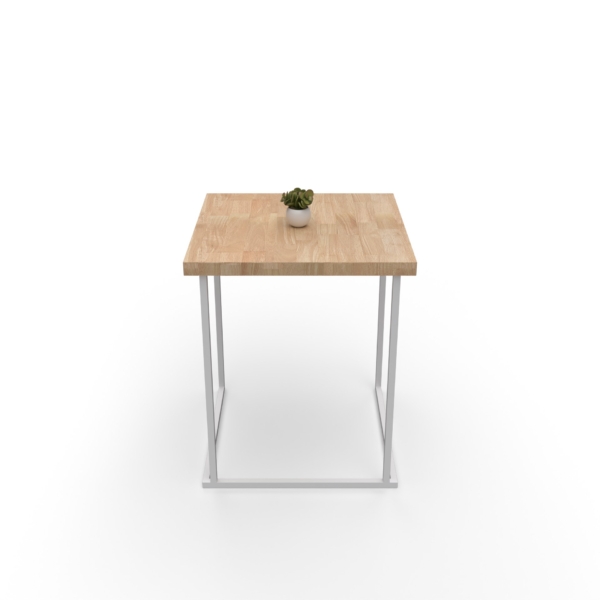 Table 60x60 Quadra blanc - Bois – Image 2