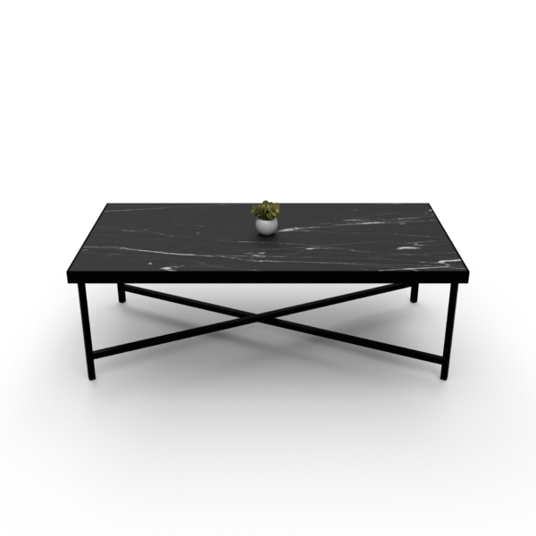 Table basse 120x60 QuadraX – Marbré noir – Image 2