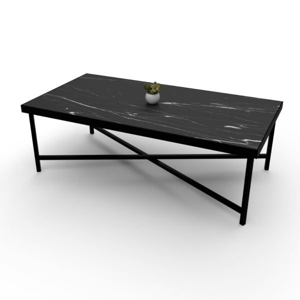 Table basse 120x60 QuadraX – Marbré noir