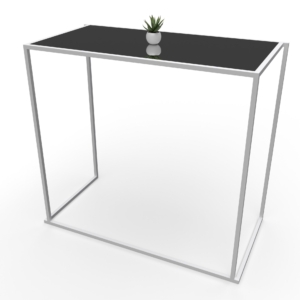 Mange-debout 120x60 Quadra blanc Top Miroir